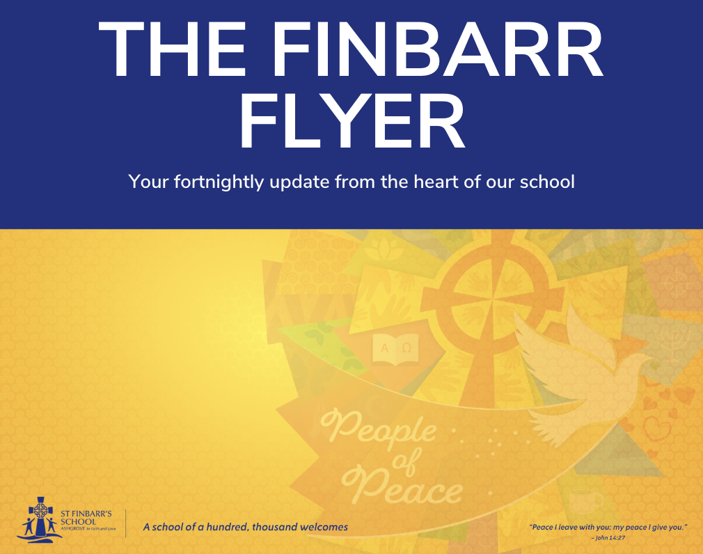 The Finbarr Flyer school newsletter cover.